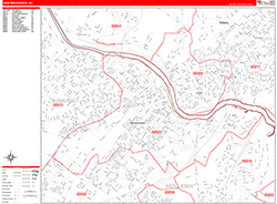 New Brunswick Wall Map Zip Code Red Line Style 2026